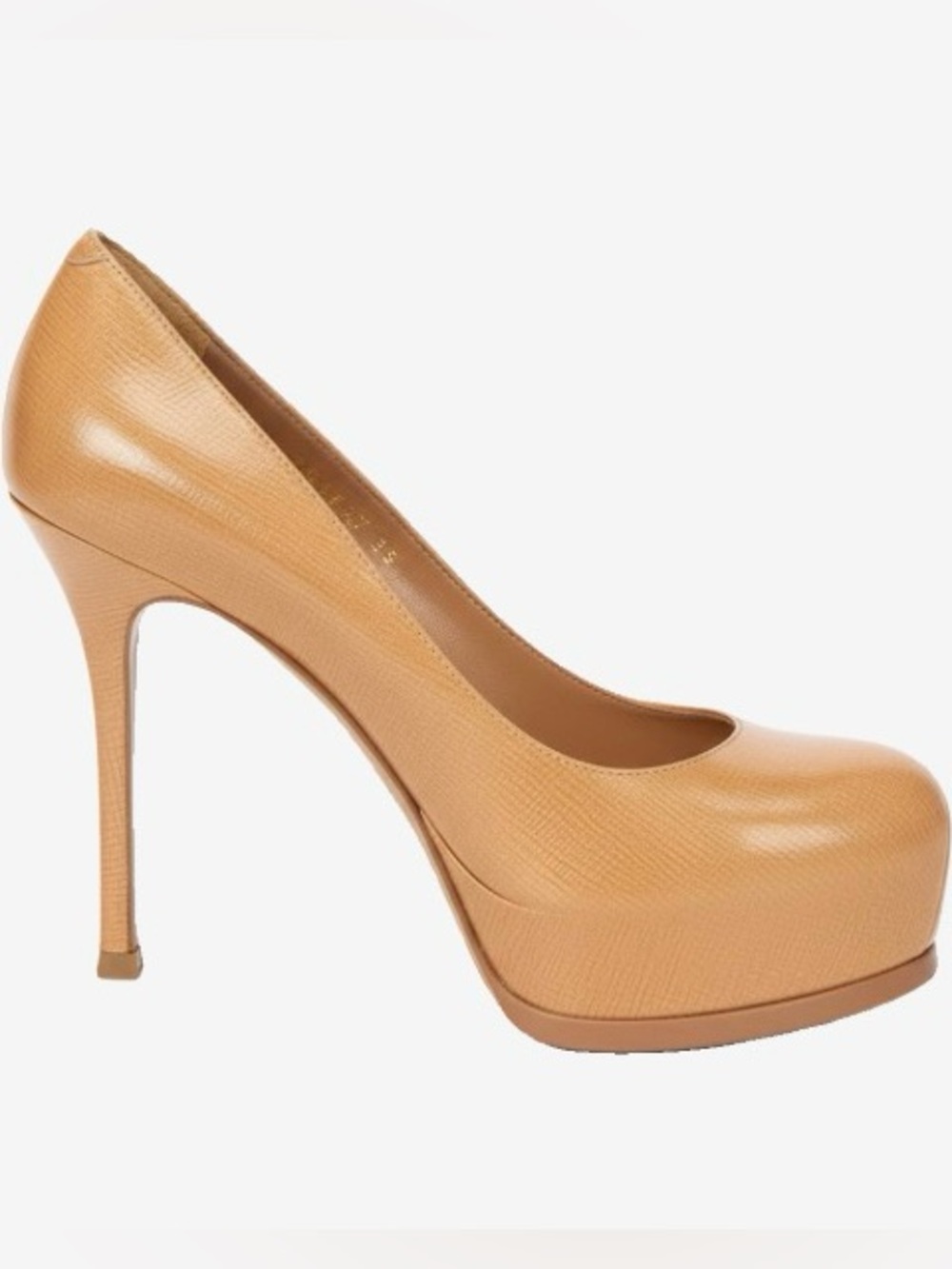 🛍️ Yves Saint Laurent Authentic Tribtoo 80 Camel Tan Platform Stilettos w/Box